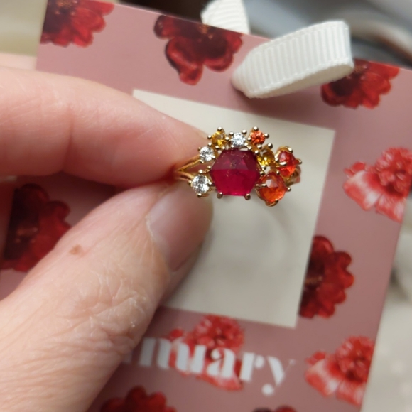 Anthropologie January Birthstone Cluster Ring NWT - Picture 3 of 5